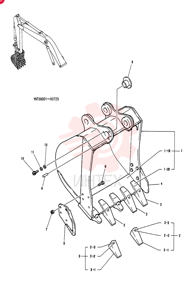 BUCKET ASSY,0.93M3