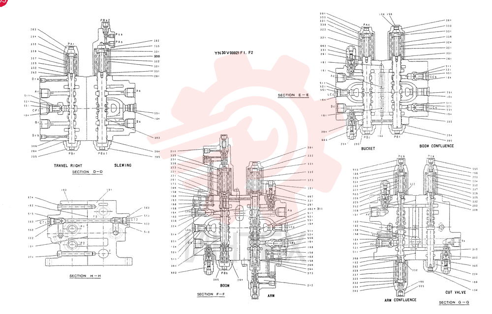 Схема (SK200) - MARK V EXCAVATOR ASN YNT00001 (1/99-12/03) YN30V00021F1 (3)