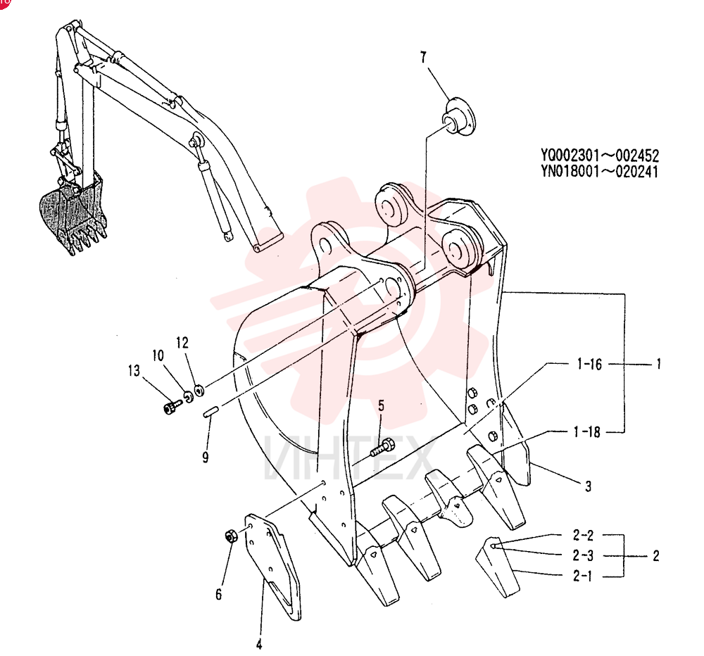 BUCKET ASSY, 0.7M3
