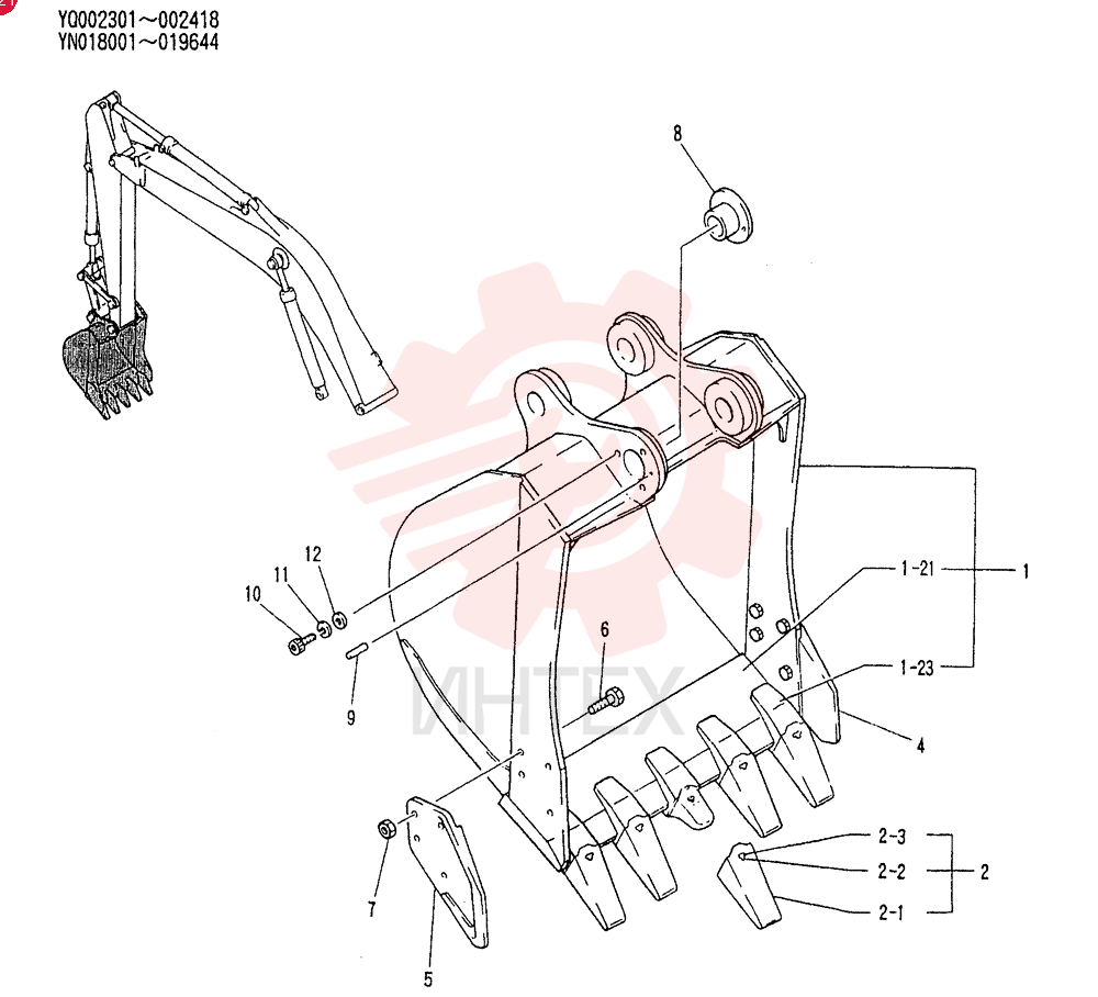 BUCKET ASSY. 0. 7M3 YNG1B00002F2
