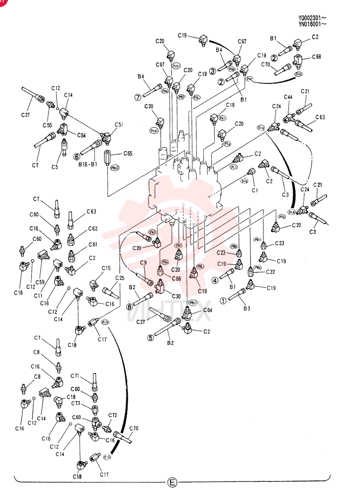 CONTROL LINES,REMOTE YN68H00005F1 (2)