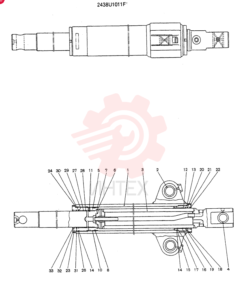 CYLINDER ASSY, CLAMSHELL 2438U1011F1