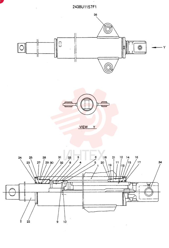 CYLINDER ASSY, CLAMSHELL 2438U1157F1