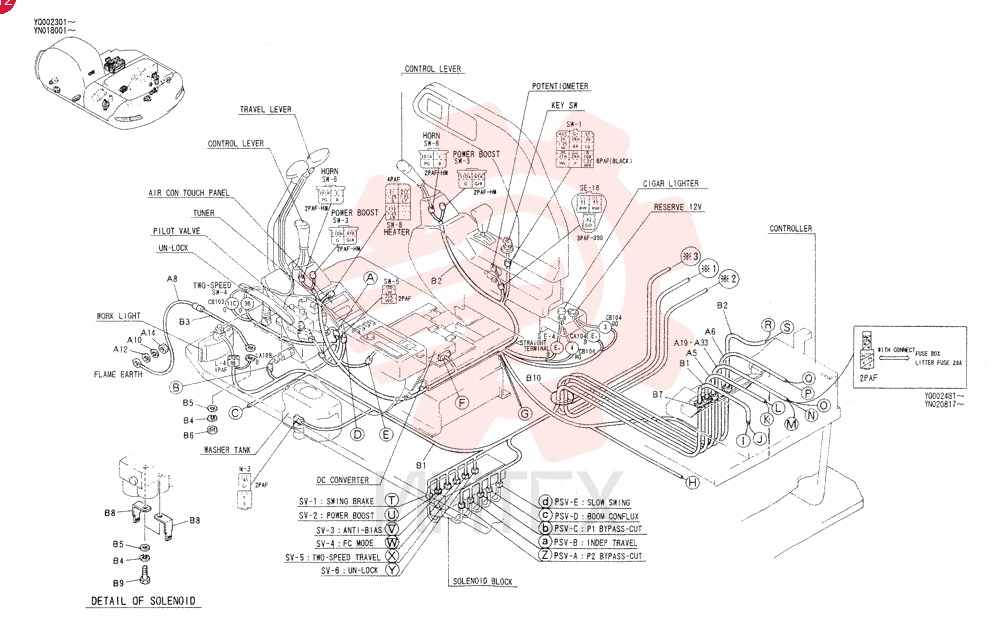 HARNESS ASSY, UPP, Serial Range: YQ002301-YQ002394 YN13E00001F1 (1)