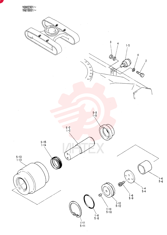 ROLLER ASSY, UPP, Serial Range: YQ002301-YQ002382