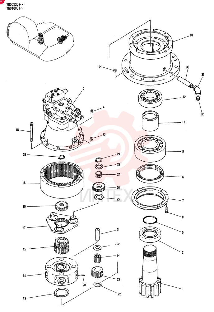 Схема (SK200) - MARK V EXCAVATOR BTW YN018001 - YN022848 (ANZ) (1/98-12/03) YN32W00002F1
