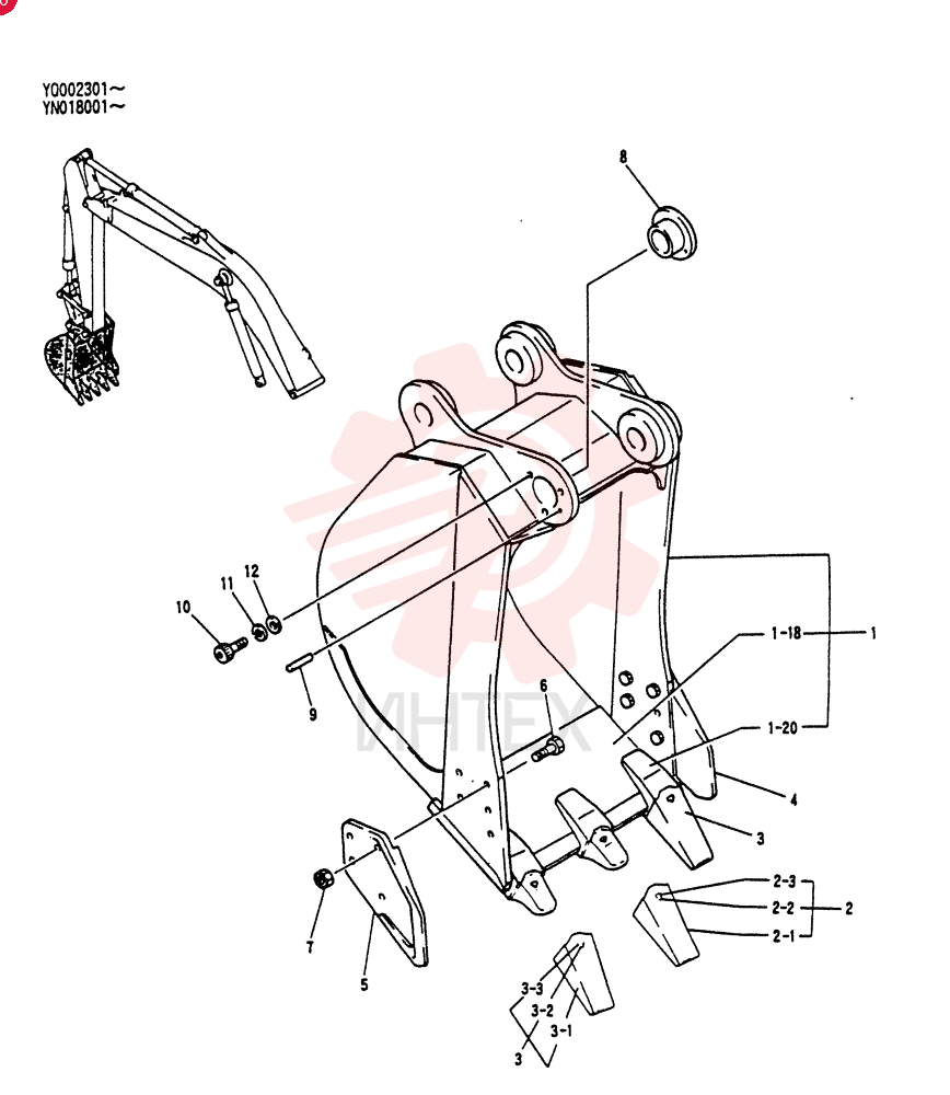 BUCKET ASSY, 0.45M3