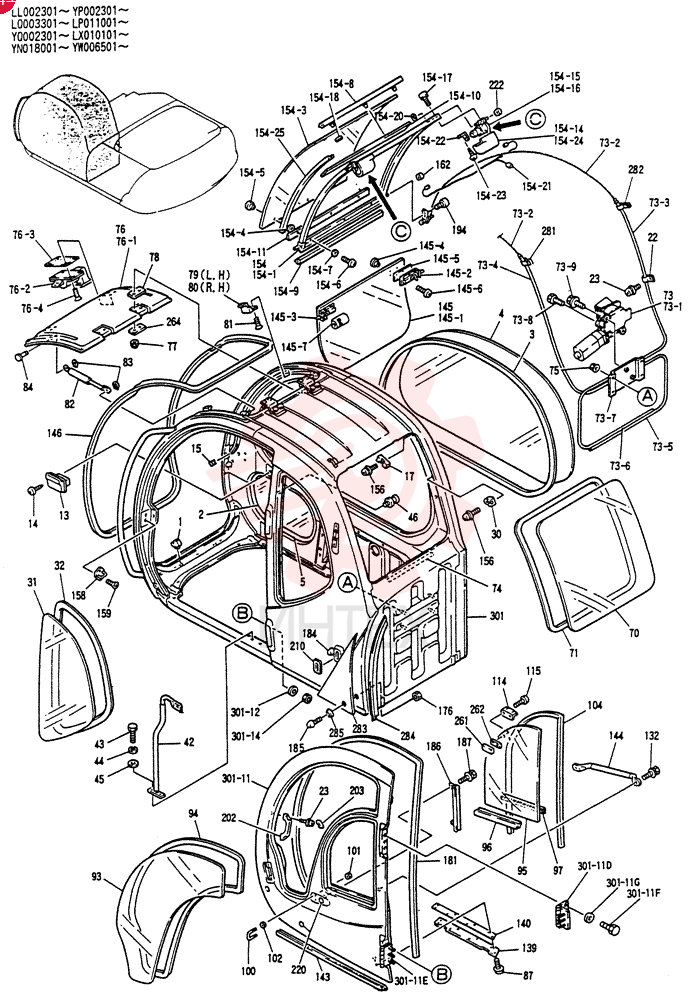 Схема (SK200) - MARK V EXCAVATOR BTW YN018001 - YN022848 (NA) (1/98-12/03) YN02C00001F1 (2)