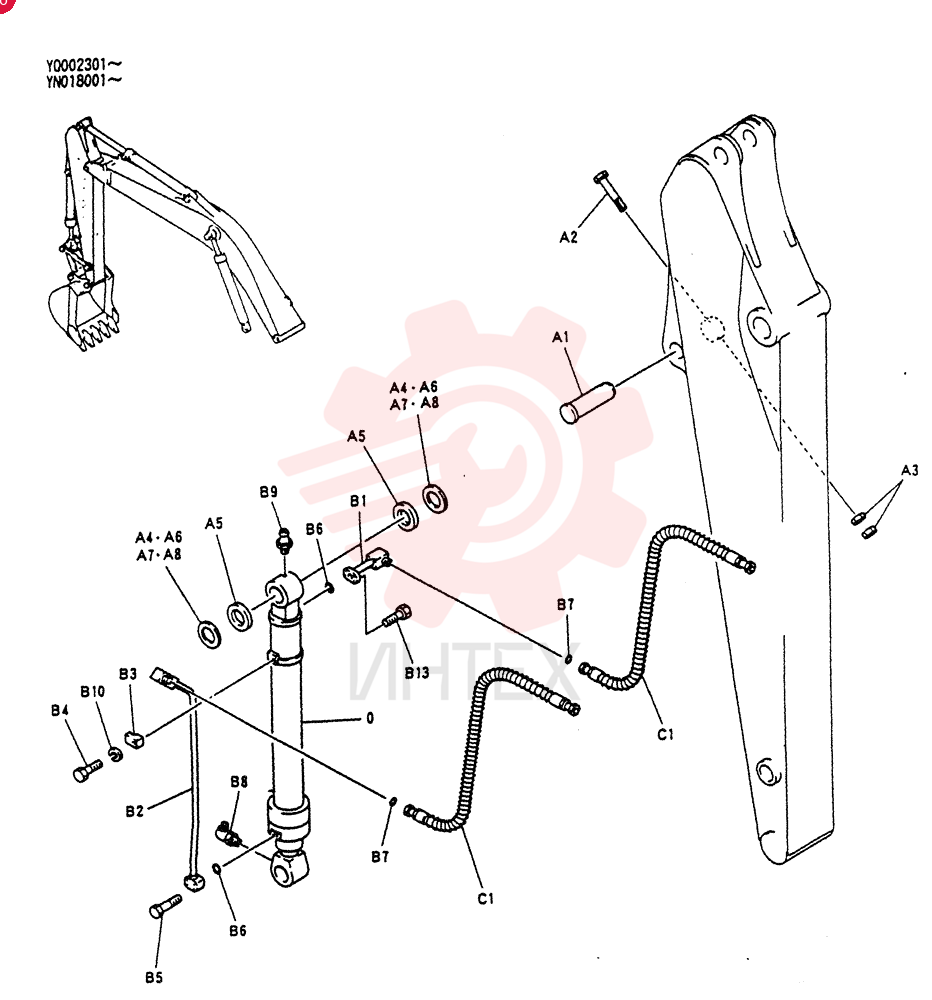 Схема (SK200) - MARK V EXCAVATOR BTW YN018001 - YN022848 (NA) (1/98-12/03) YN01V00004F1 (1)