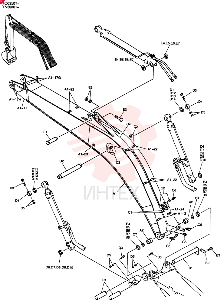 BOOM ASSY,HOE YN02B00123F1