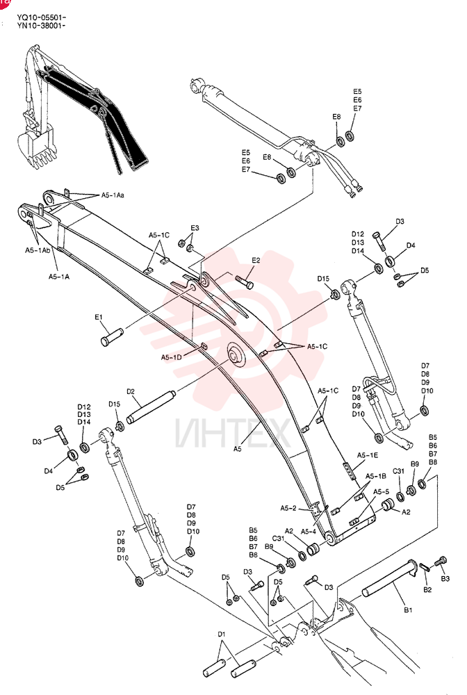 BOOM ASSY, HOE YN02B00264F4 (3)