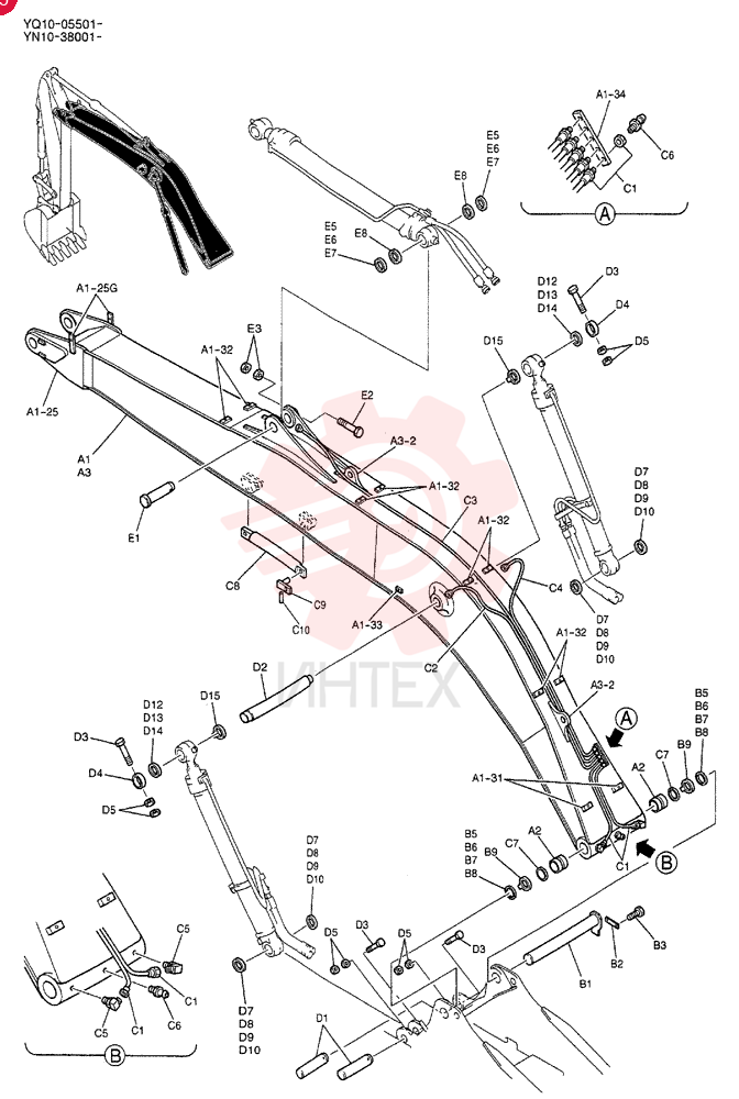 BOOM ASSY, HOE (STD) YN02B00283F1