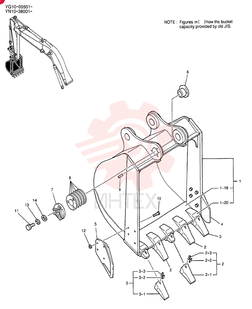 BUCKET ASSY, STD 0.8M³