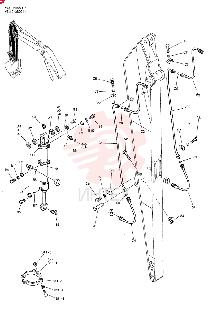 BUCKET CYLINDER YX01V00005F5 (1)