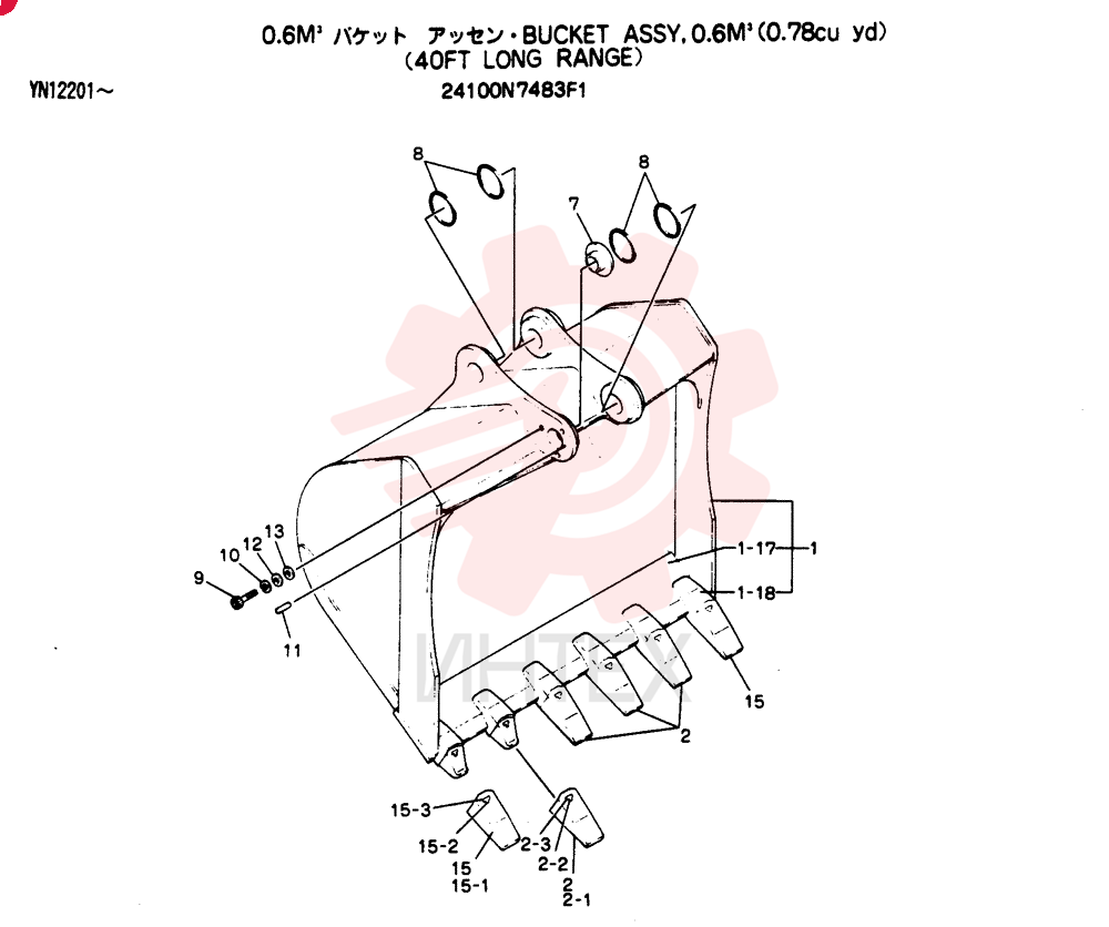 BUCKET ASSY, 0.6M