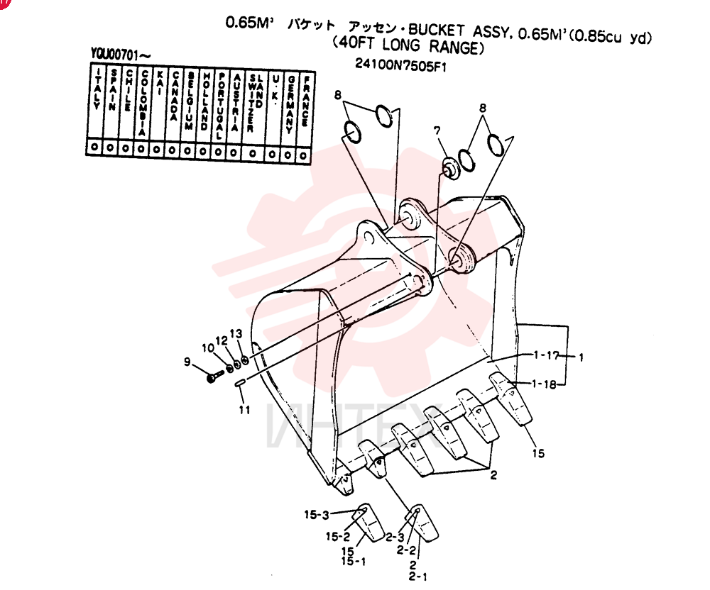BUCKET ASSY, 0.65M3