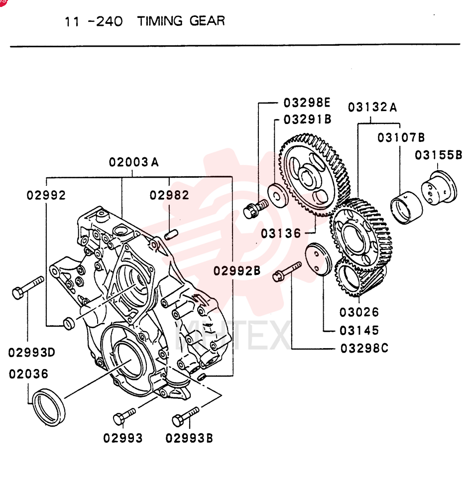 CASE ASSY, TIMING GEAR, FROM-UP TO: 9102.1-, MODEL TYPE: ALL