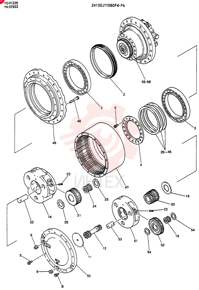 REDUCTION UNIT, Serial Range: YQ01226-YQ01250