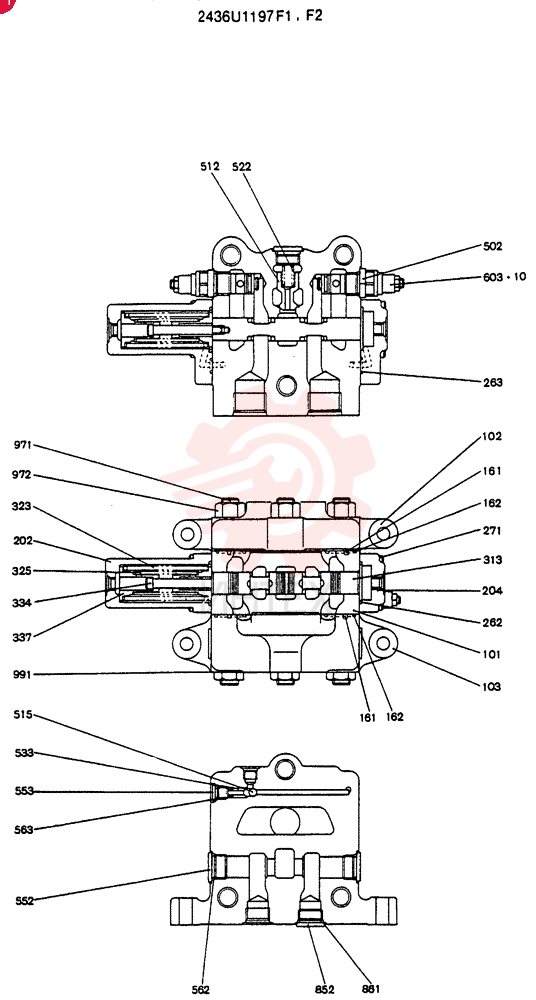 Схема (SK200LC) - MARK III EXCAVATOR YQ01226 (1/91-12/91) 2436U1197F1
