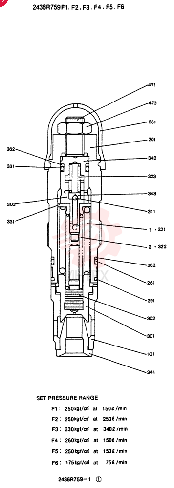 VALVE PRESSURE RELIE 2436R759F1