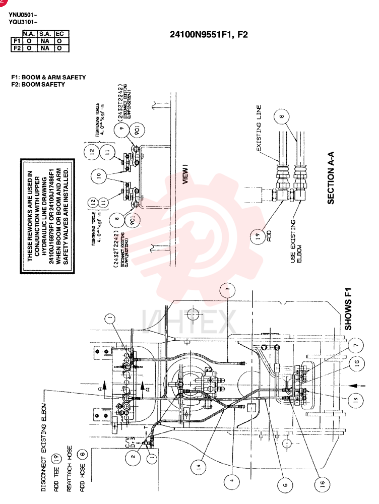 REMOTE CONTROL REWORK ASSY (REWORK) (WITH BOOM OR BOOM & ARM SAFETY VALVES) 24100N9551F1