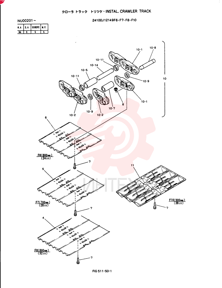 INSTAL, CRAWLER TRACK 24100J12149F6