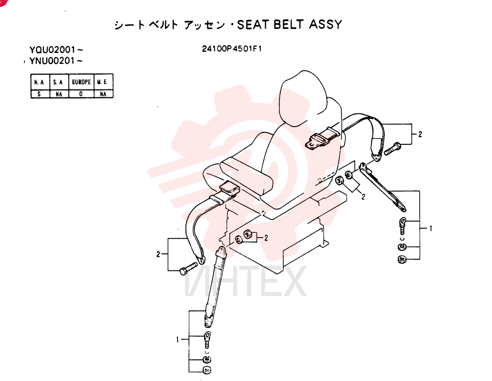 SEAT BELT ASSY 24100P4501F1