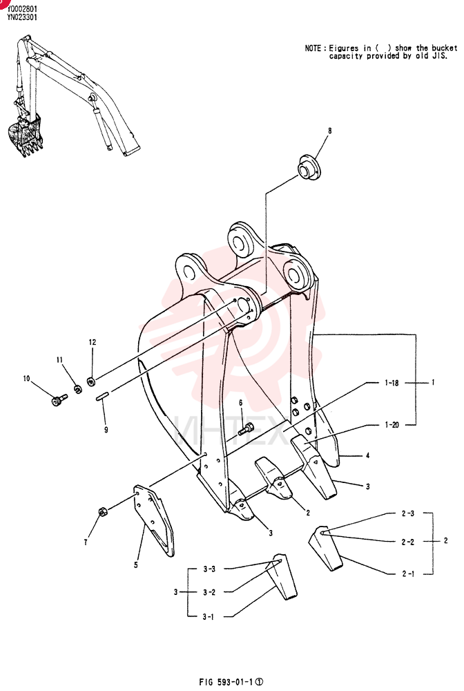 BUCKET ASSY. 0. 51M3 YN61B00038F1