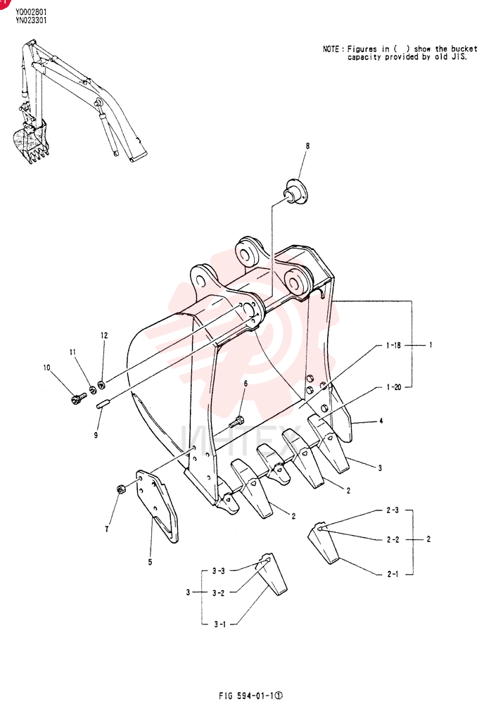 BUCKET ASSY, 0. 72M3 YN61B00040F1