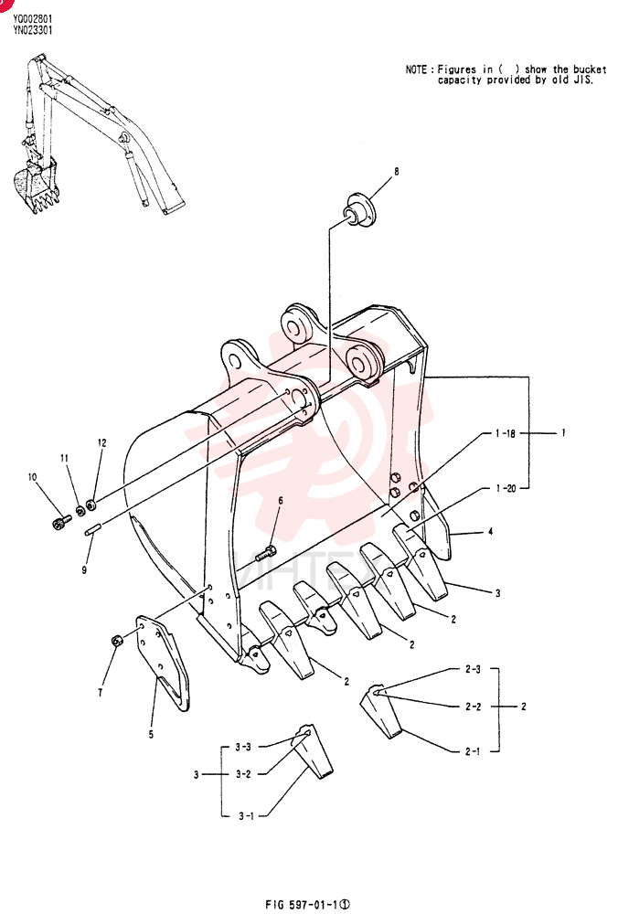 BUCKET ASSY, 1. 0M3