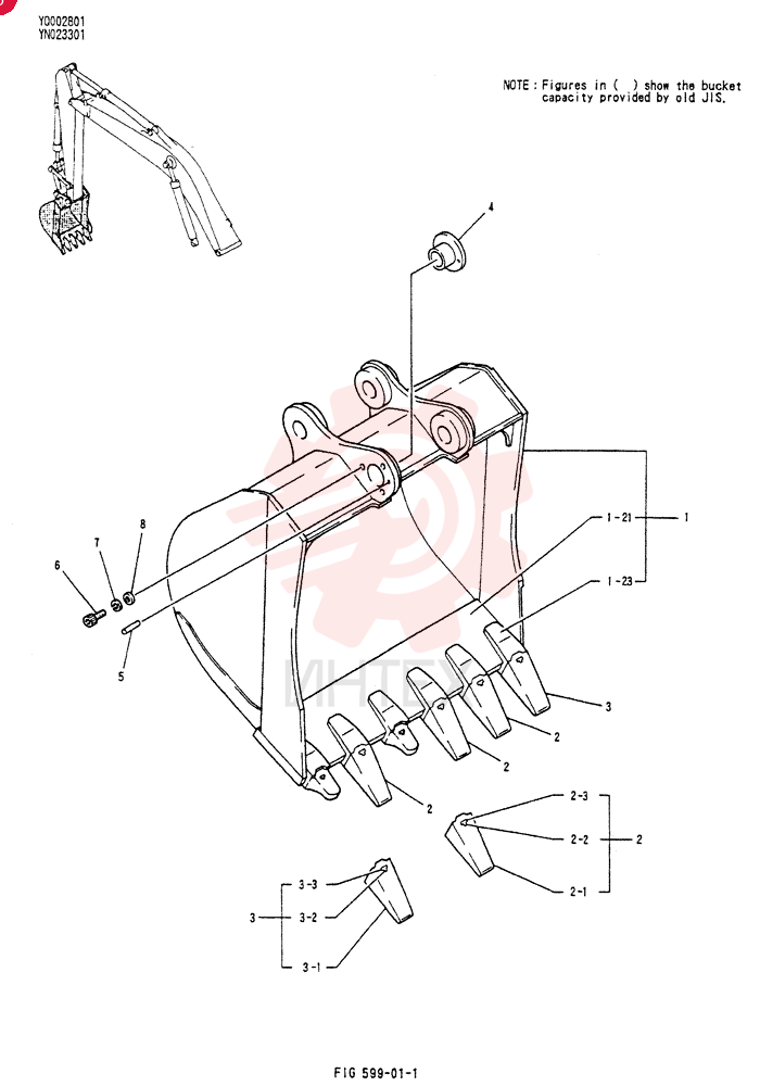 BUCKET ASSY, 1. 3M3