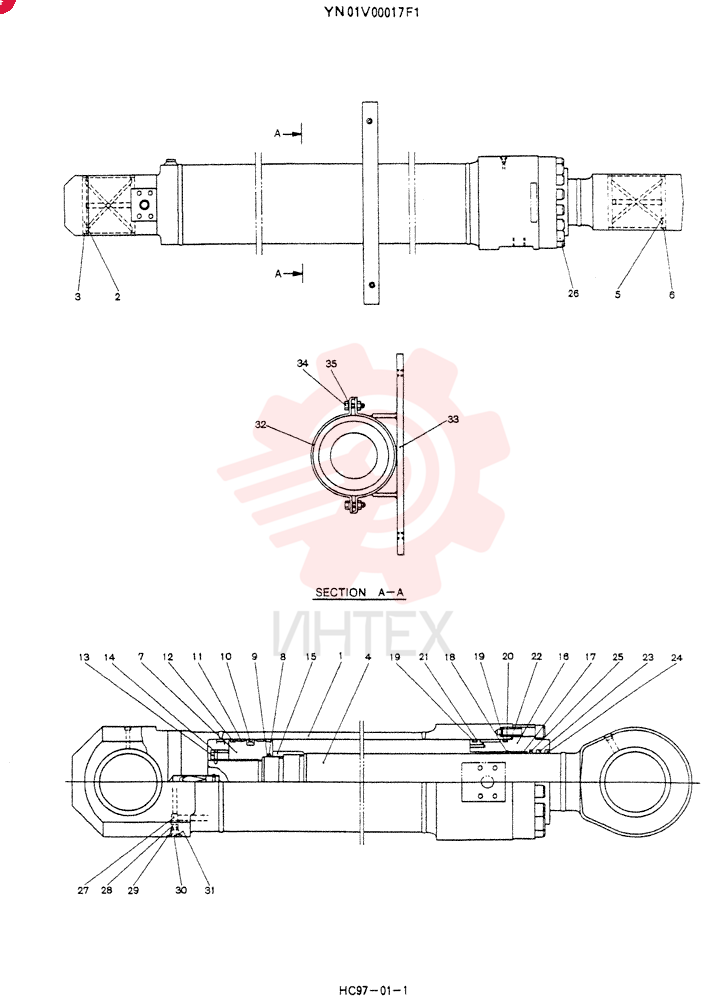 CYLINDER ASSY, ARM YN01V00017F1