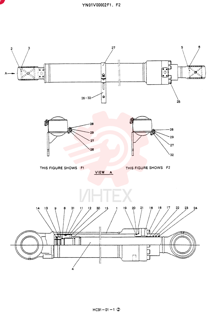 CYLINDER ASSY, BOOM YN01V00002F1