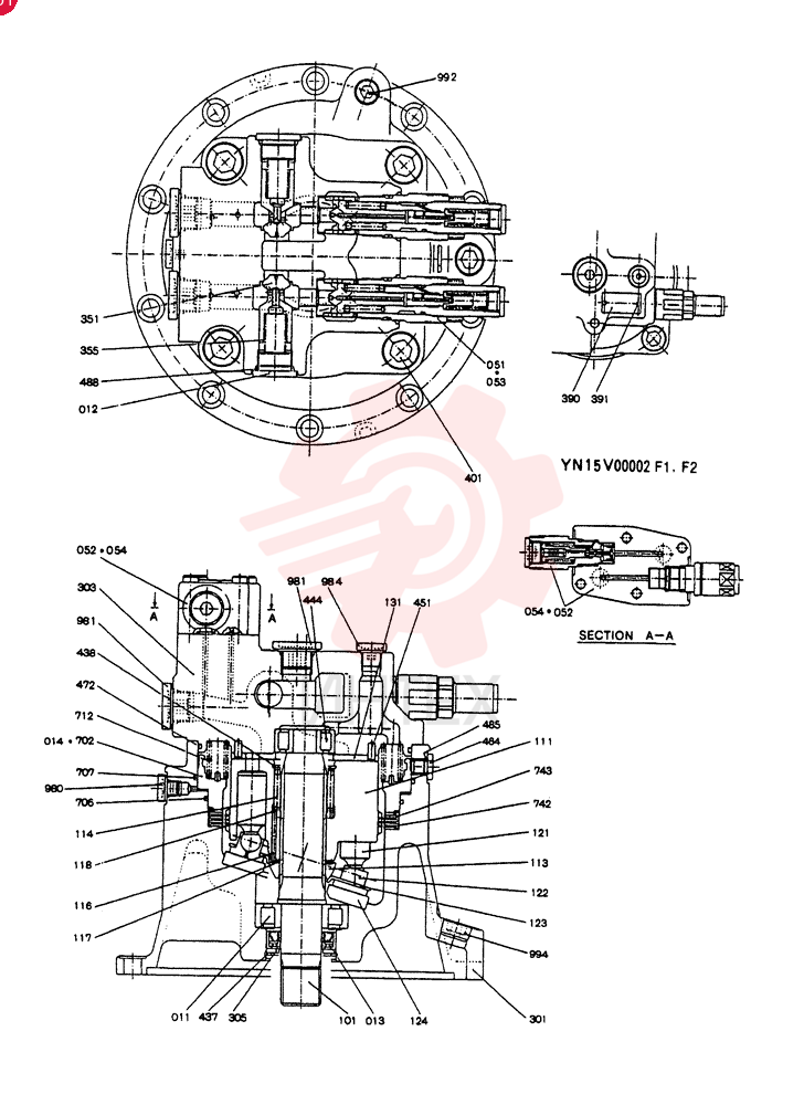 MOTOR ASSY (SWING) YN15V00002F1.F2