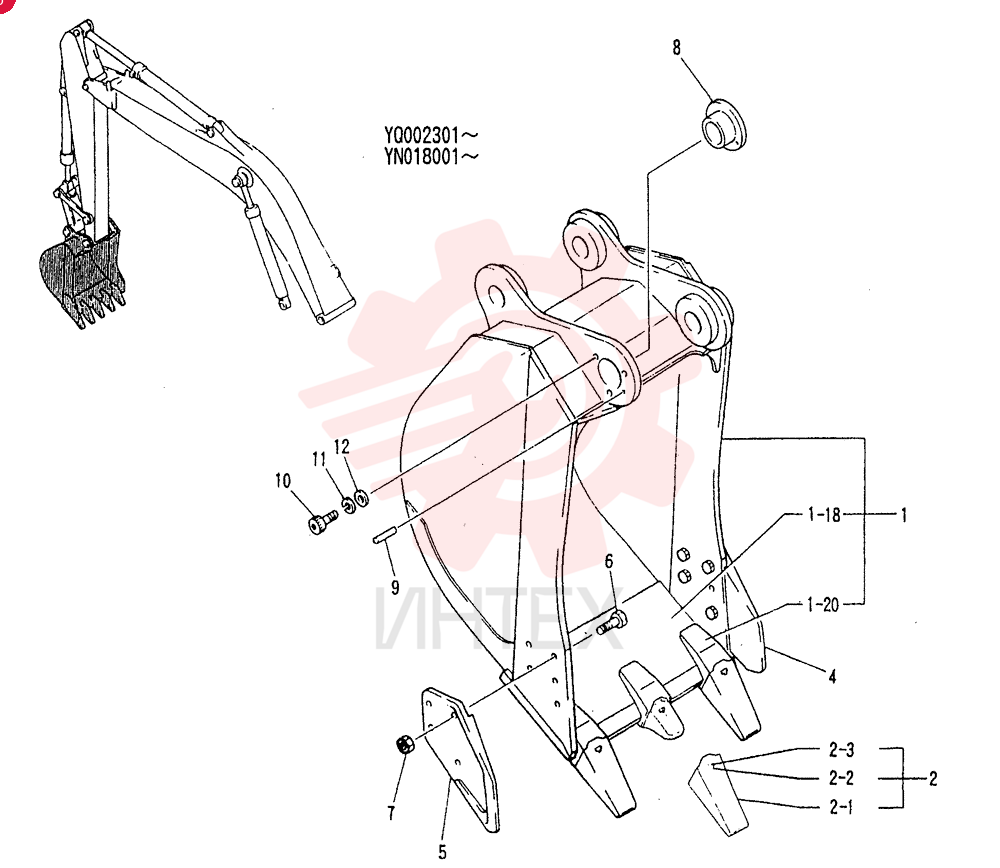 BUCKET ASSY. 0. 45M3