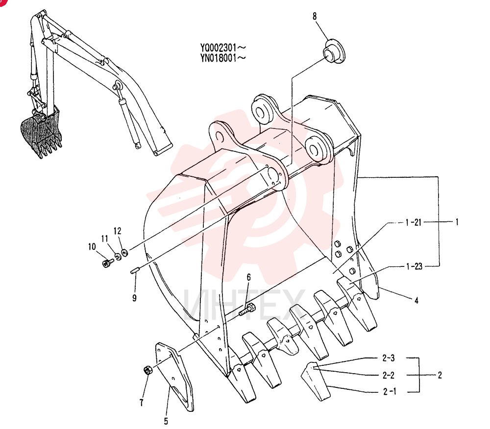 BUCKET ASSY, 0. 9M3