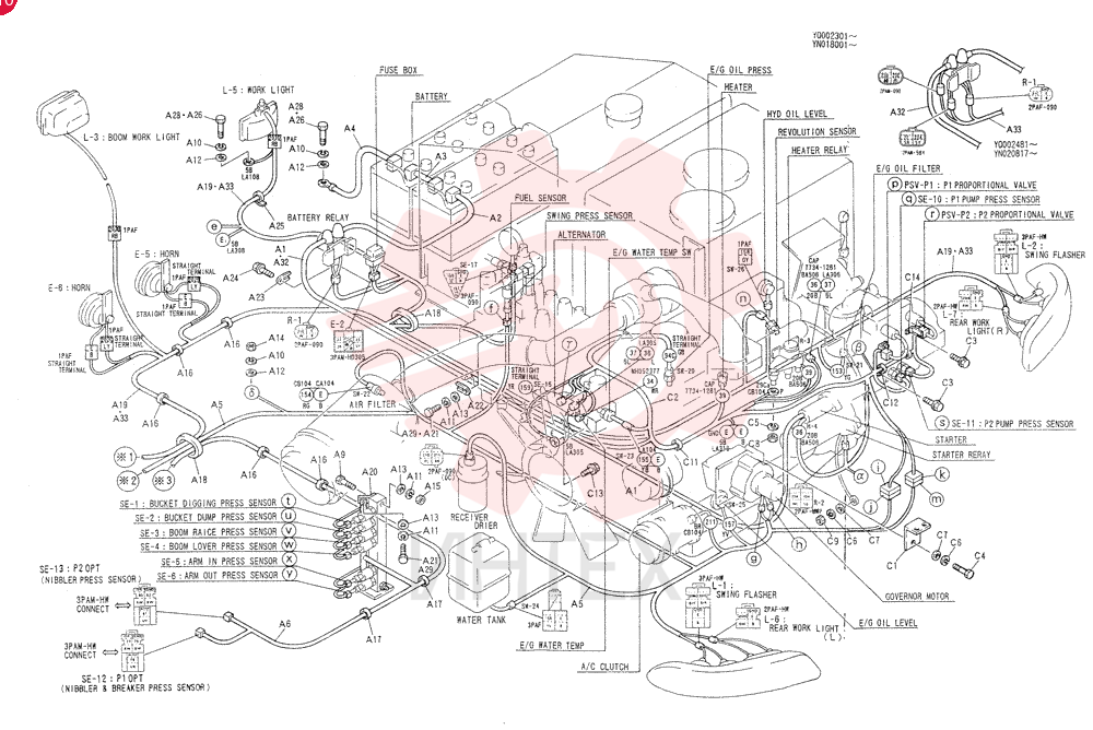 HARNESS ASSY, UPP, Serial Range: YQ002301-YQ002394 YN13E00001F1 (2)