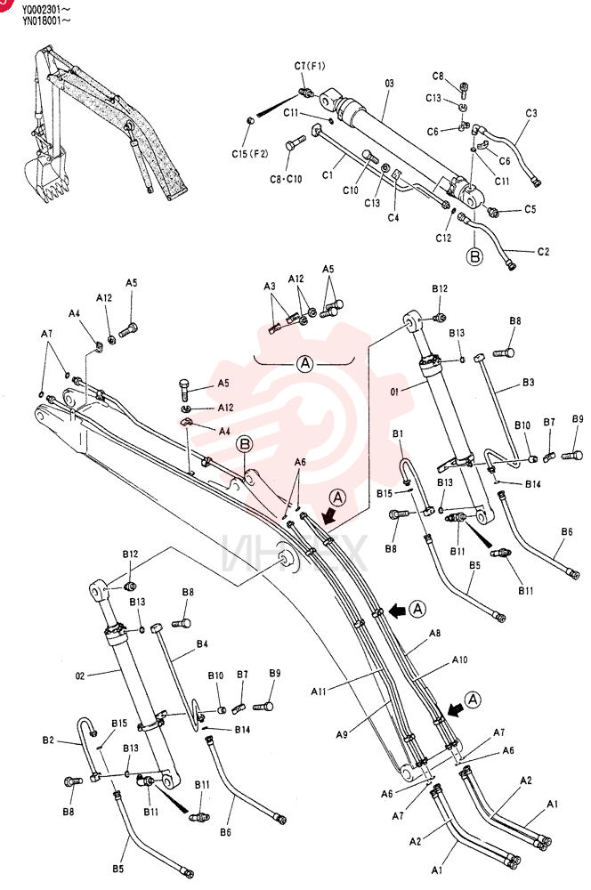 HYDRAULIC CYLINDER YN01V00001F1 (1)