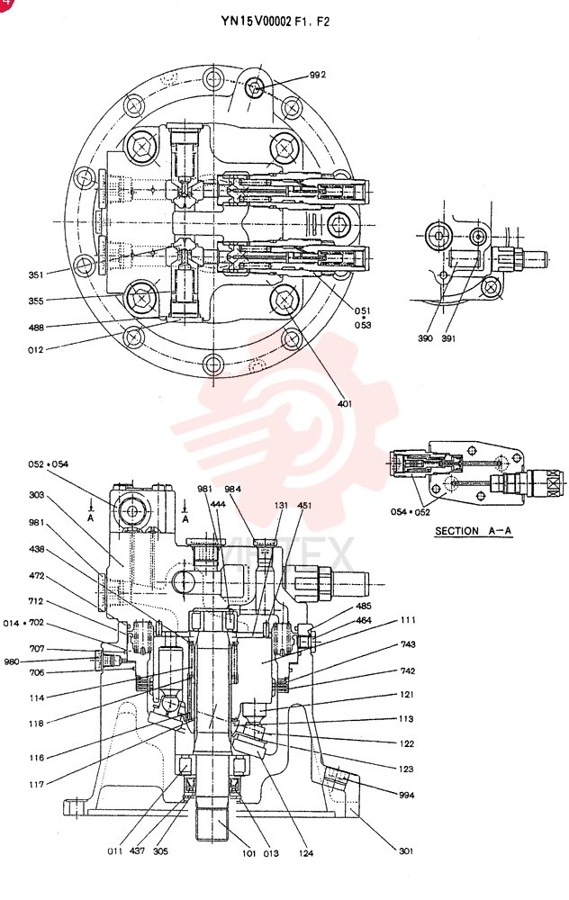 MOTOR ASSY (SWING) YN15V00002F1, F2