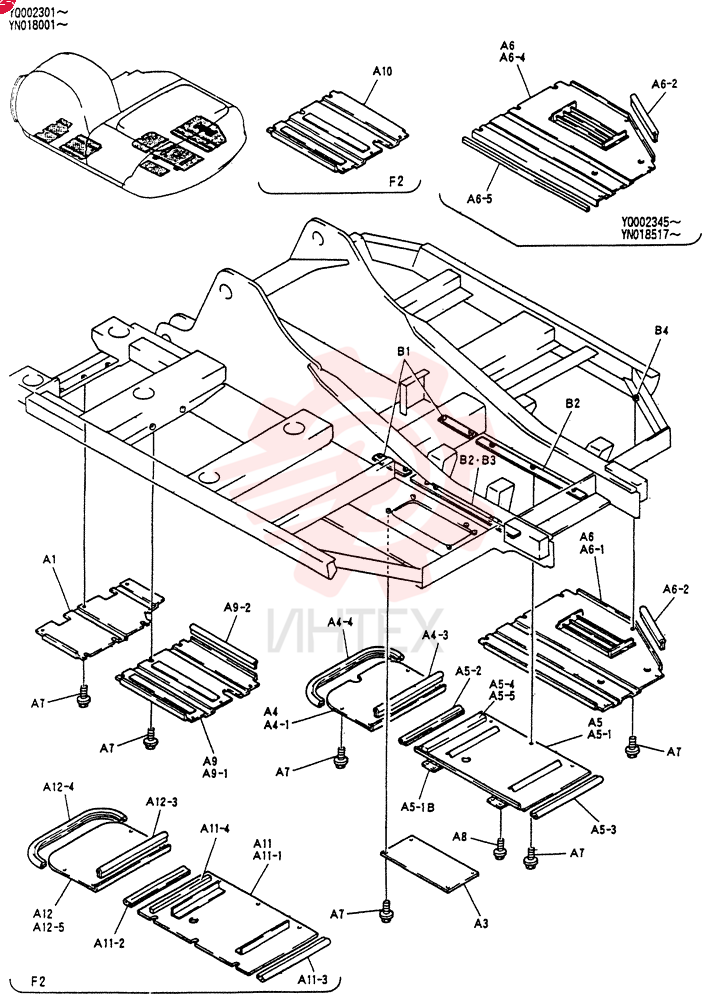 COVER ASSY. UNDER, Serial Range: YQ002301--YQ002394