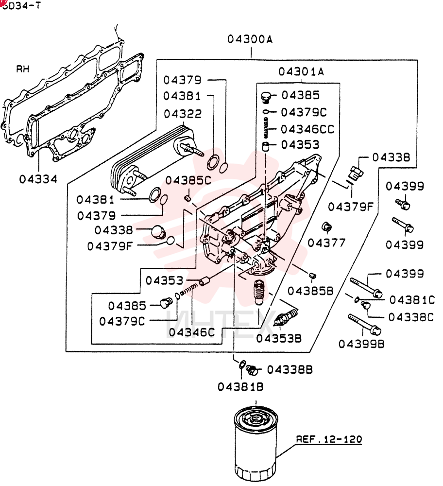 OIL COOLER ASSY, ENG ,9306-3    6D31 1   ALL , 9304-1 - (ME088741) VAME088793 (1)