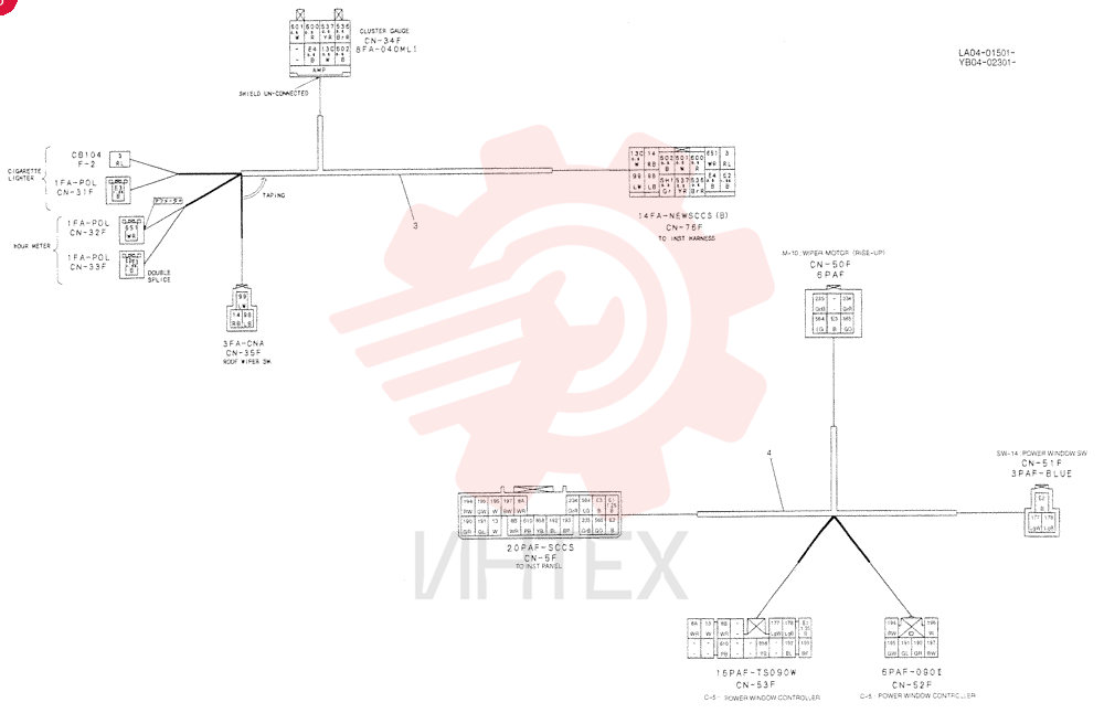 HARNESS ASSY, CAB (WITHOUT POWER WINDOW) YB14E00013F1 (3)