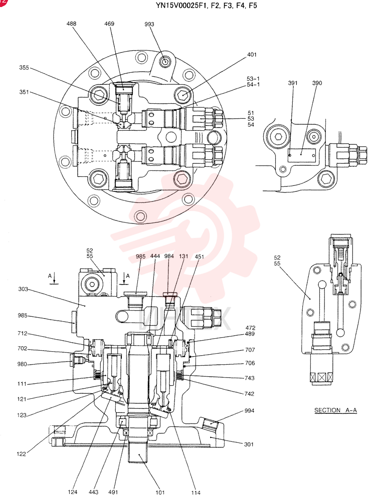 HYDRAULIC MOTOR YN15V00025F1 (2)
