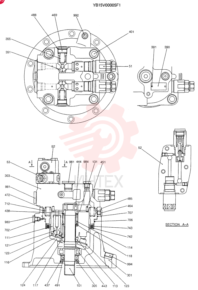 HYDRAULIC MOTOR YB15V00005F1 (2)