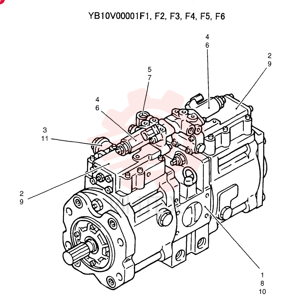 HYDRAULIC PUMP,80 CC YB10V00001F1 (2)