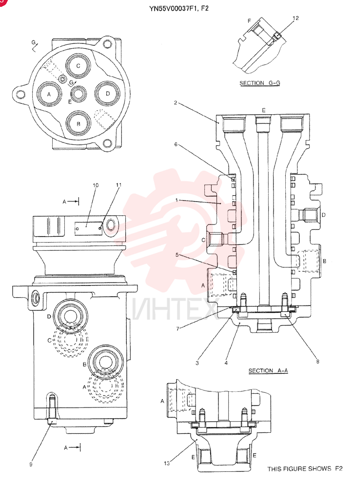 HYDRAULIC SWIVEL YN55V00037F1 (1)