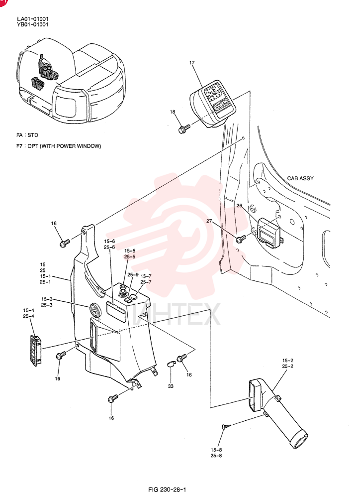 PANEL ASSY, INSTRUMENT  [OPT (WITH POWER WINDOW)] YY17M00004F7 (1)