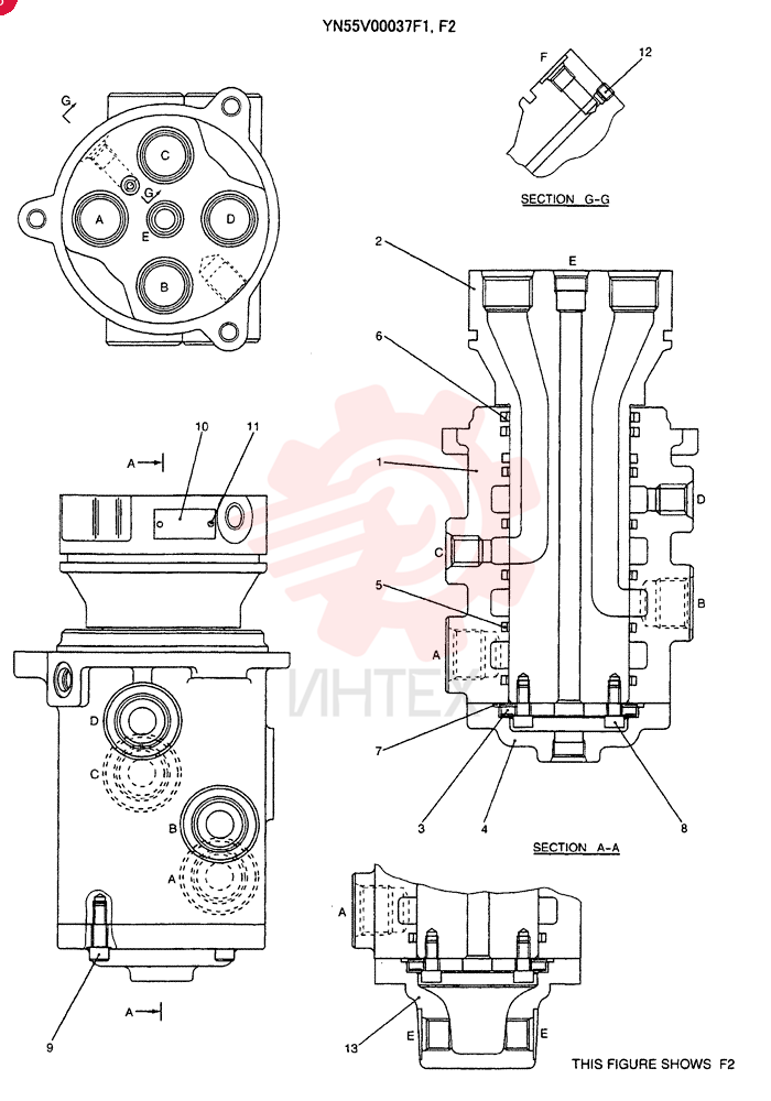 HYDRAULIC SWIVEL YN55V00037F1