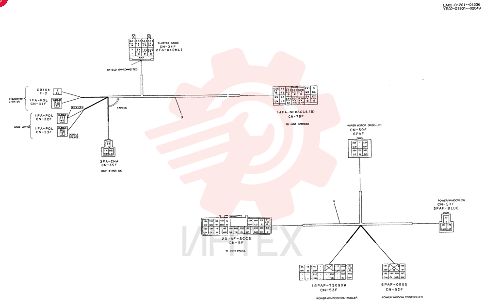 HARNESS ASSY,CAB (WITHOUT POWER WINDOW) YB14E00009F1 (2)