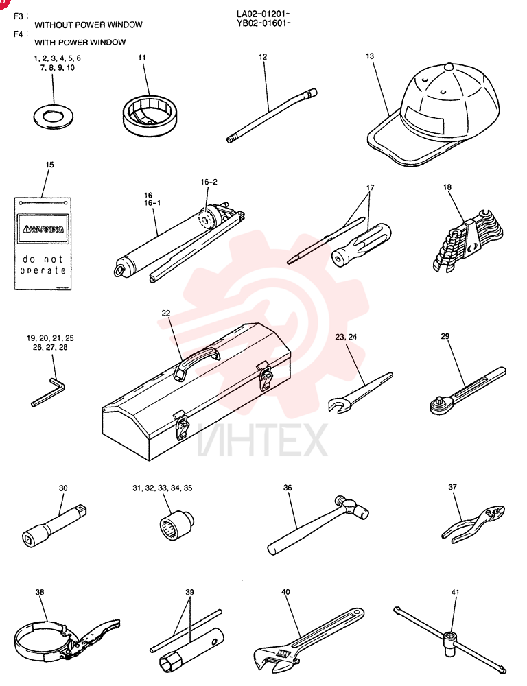 TOOL & ACCESSORY (WITHOUT POWER WINDOW) YB01T00002F3